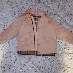 Authentic Pink Burberry Toddler Jacket w/ hood 2Y